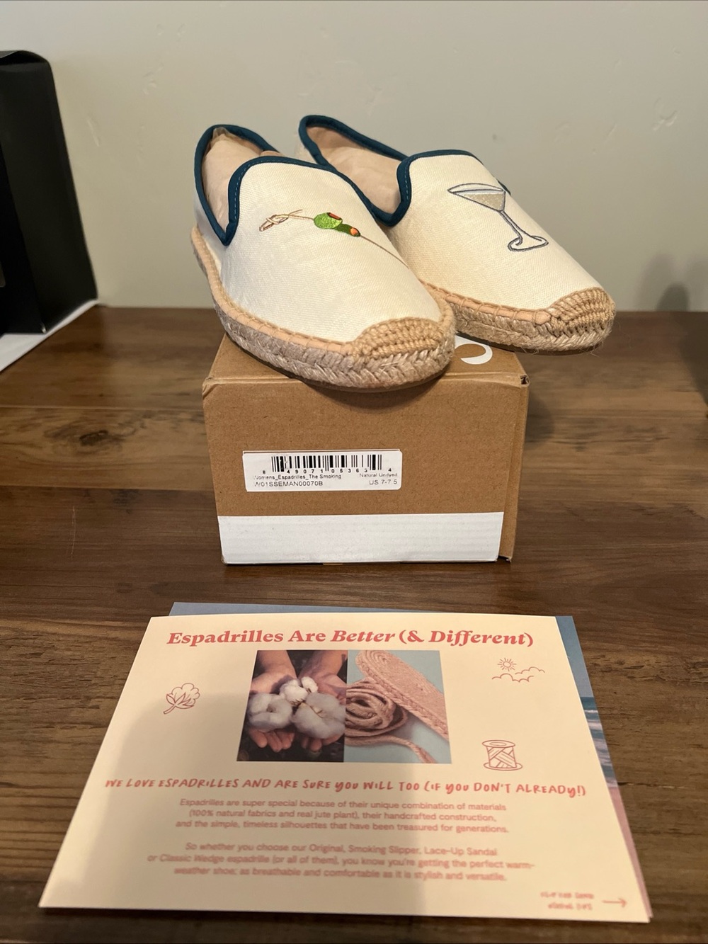 Soludos Espadrilles smoking dry martini Cocktail Embroidery
